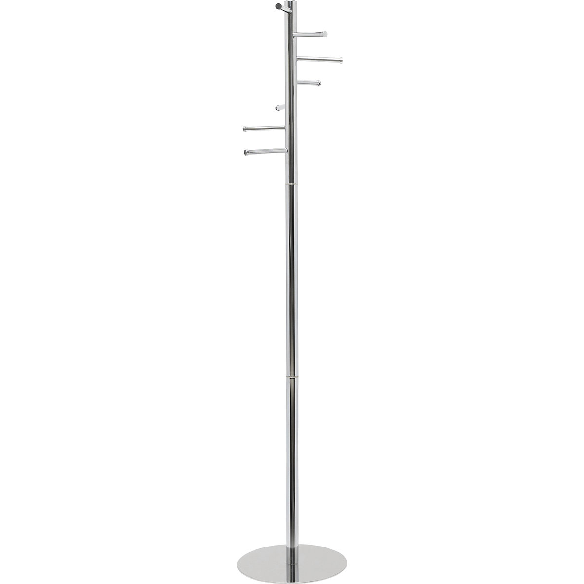 Stojak na ubrania MAULcalima – MAUL, wys. 1770 mm, Ø kolumny 40 mm, 7 wieszaków, Ø podstawy 350 mm, jasnosrebrny-0