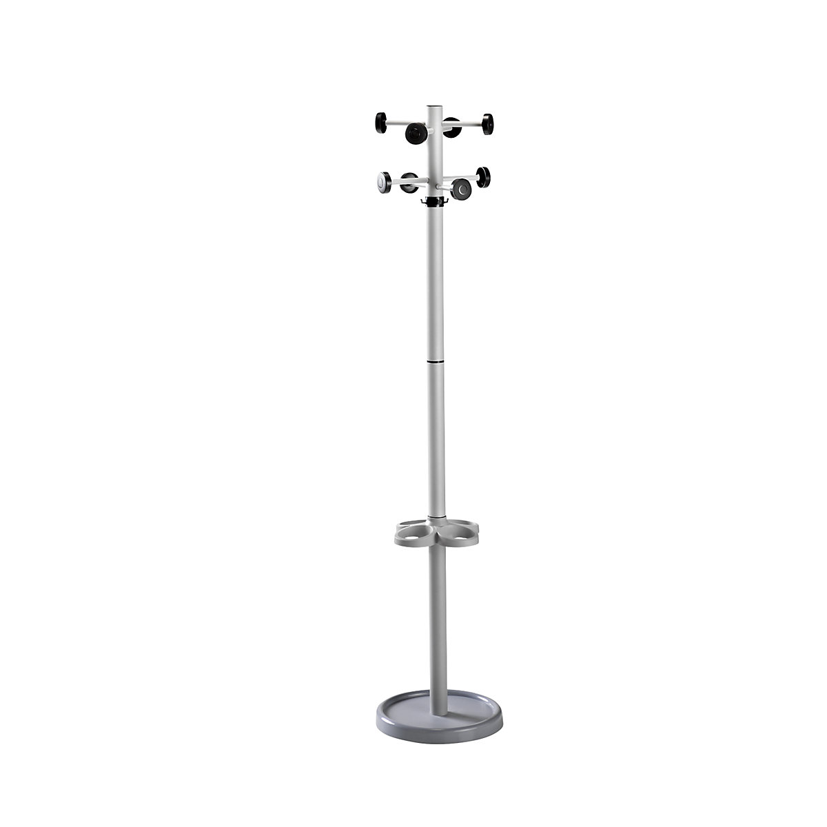 Stojak na ubrania, wys. x Ø 1750 x 450 mm, wieszaki czarne-0