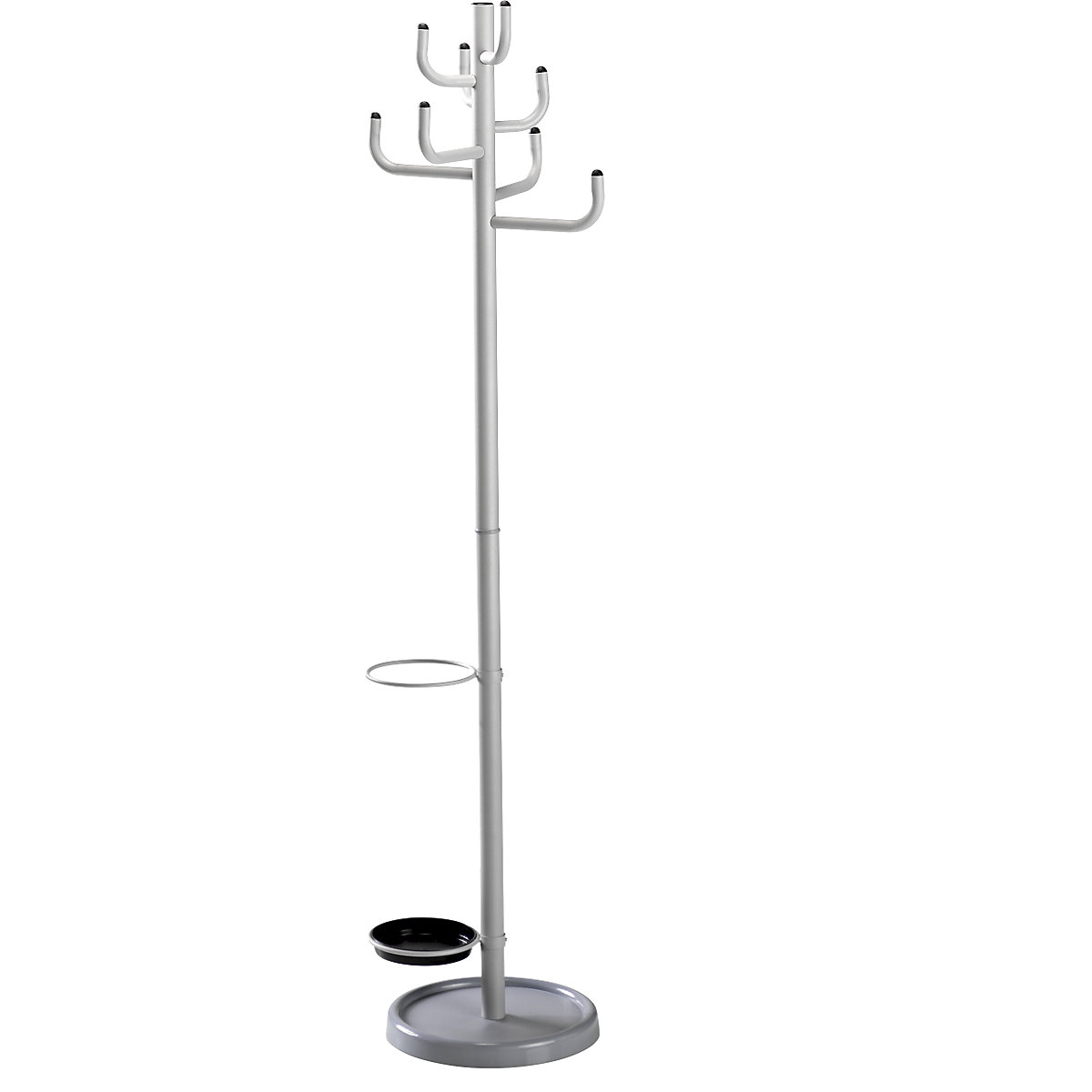 Stojak na ubrania, 8 stabilnych haków ze stali, srebrne aluminium-0