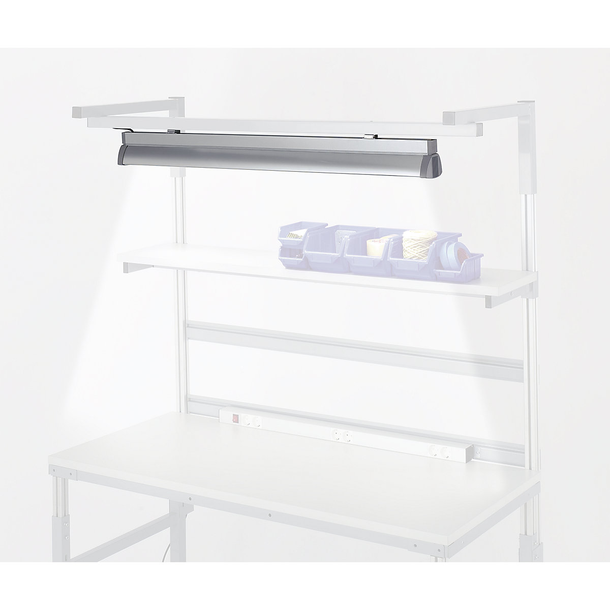 Oświetlenie stanowiska pracy – RAU, 2 x świetlówki 54 W, dł. 1200 mm, do szer. stołu 1500 mm-0