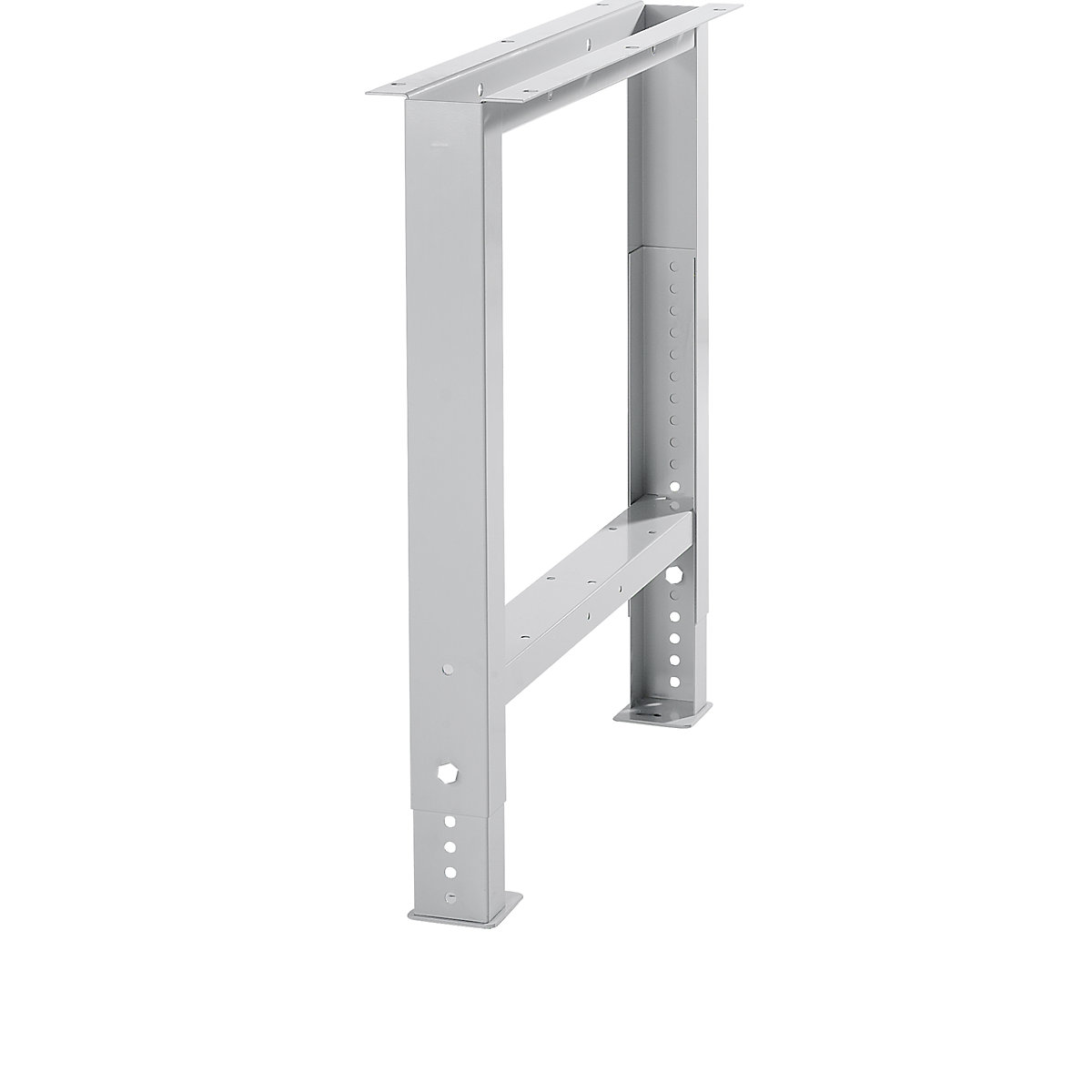 Stół warsztatowy w systemie modułowym, noga do stołu warsztatowego – LISTA, regulacja wysokości od 700 – 1050 mm, w rastrze 25 mm-0