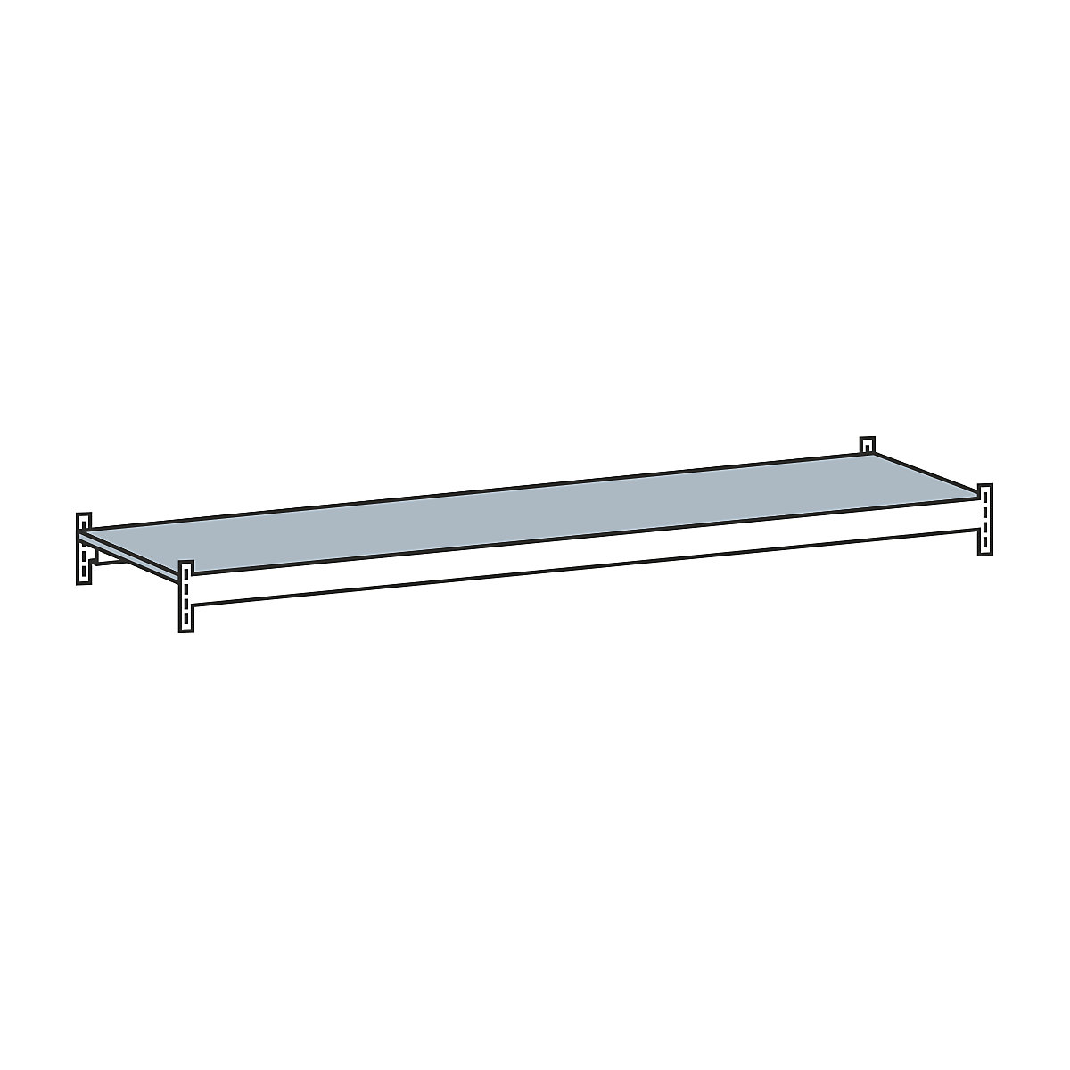 Dodatkowy poziom z półką ze stali – SCHULTE, rozstaw 2250 mm, głęb. 500 mm-0