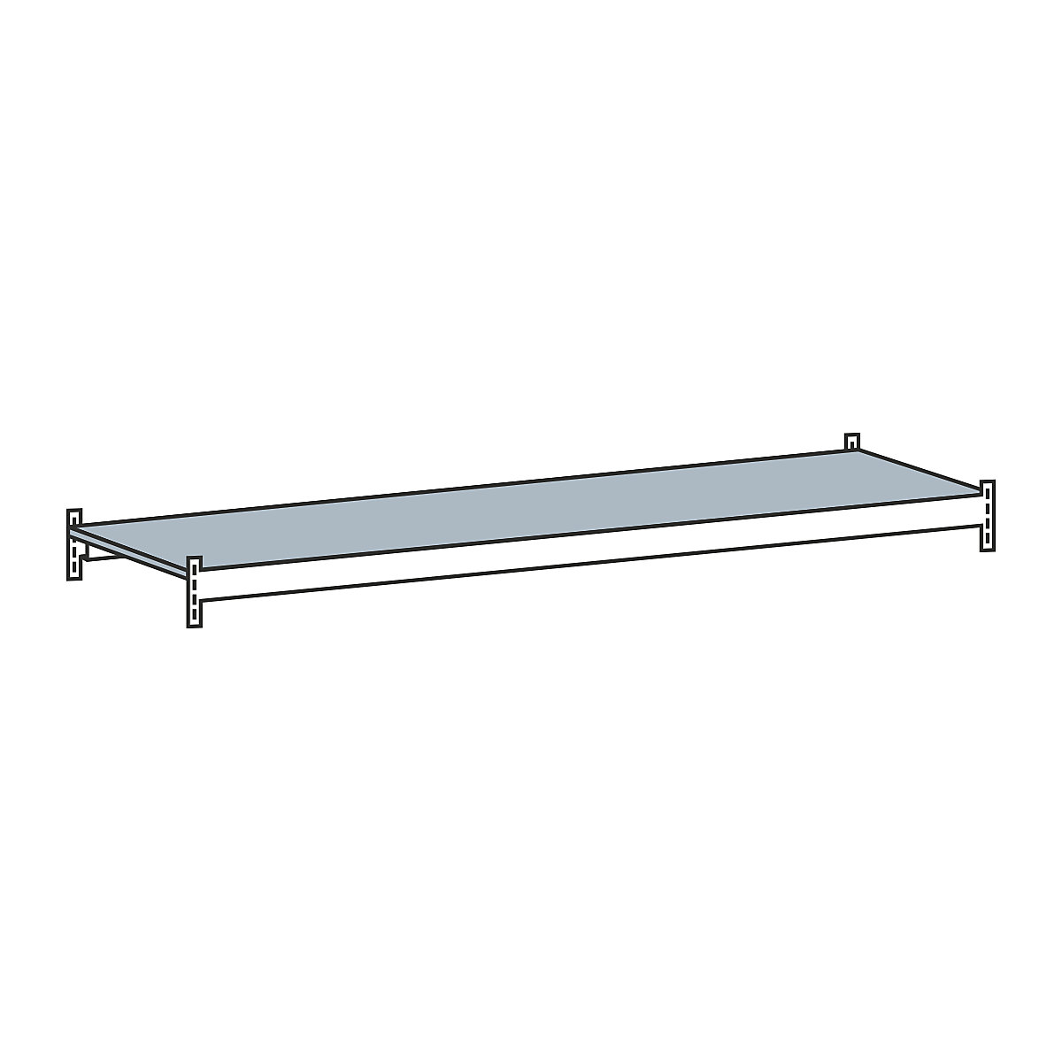 Dodatkowy poziom z półką ze stali – SCHULTE, rozstaw 2250 mm, głęb. 600 mm-0