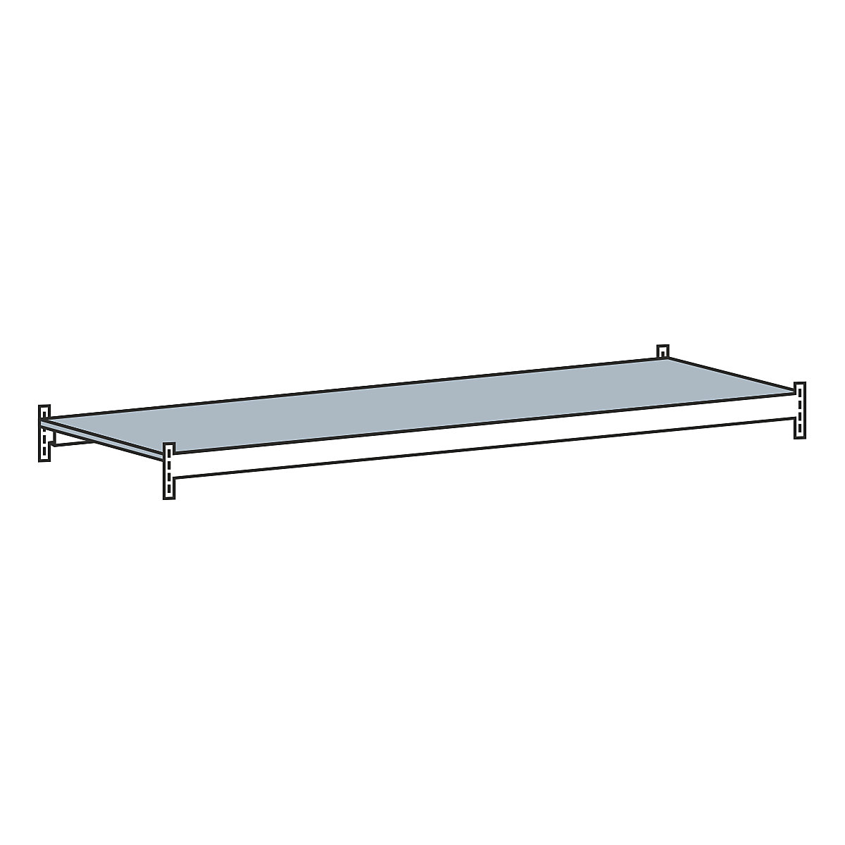 Dodatkowy poziom z półką ze stali – SCHULTE, rozstaw 2250 mm, głęb. 800 mm-0
