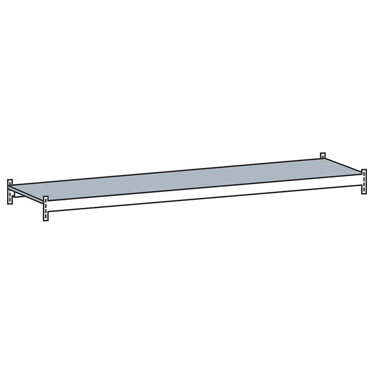 Dodatkowy poziom z półką ze stali – SCHULTE, rozstaw 2500 mm, głęb. 500 mm-0