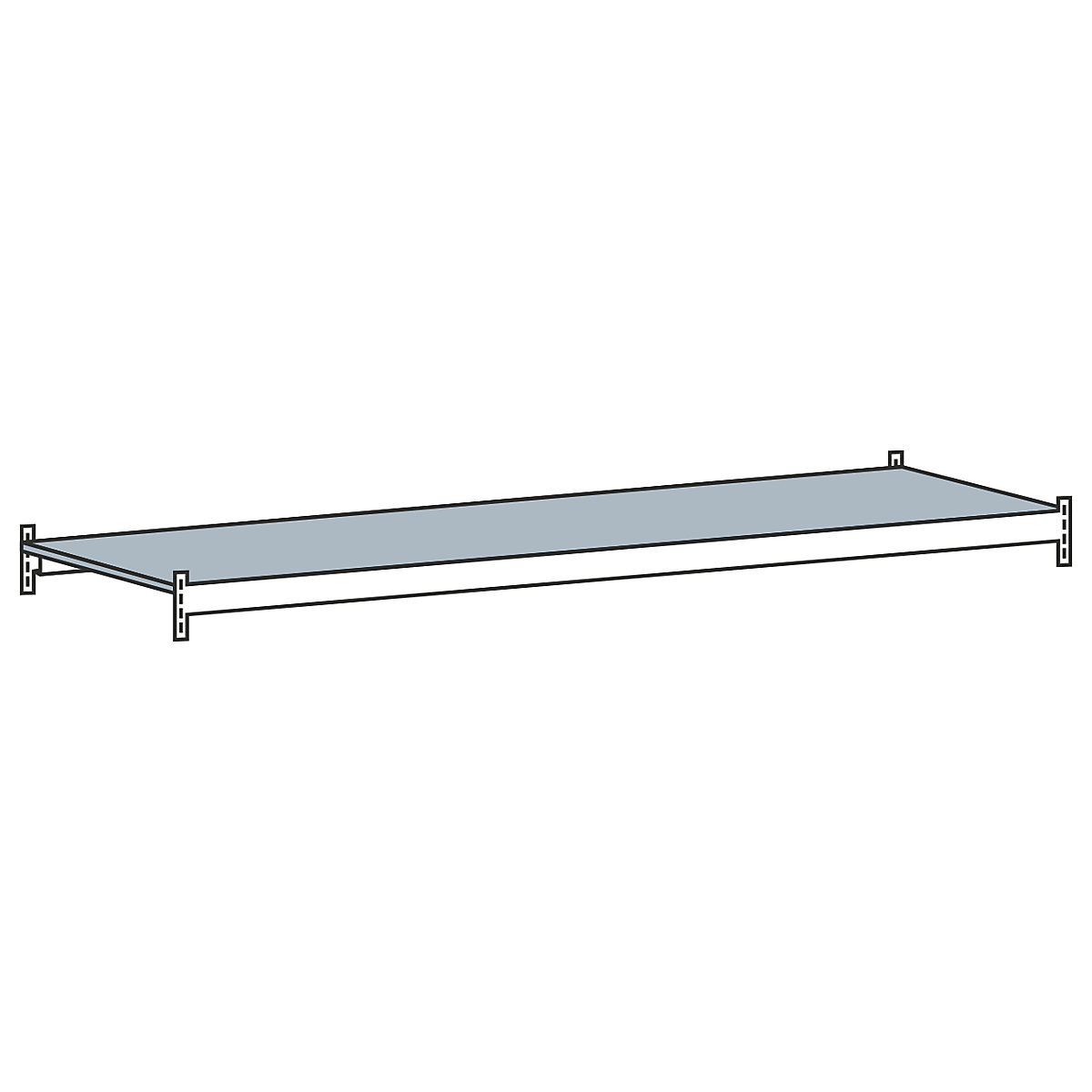Dodatkowy poziom z półką ze stali – SCHULTE, rozstaw 2500 mm, głęb. 800 mm-0