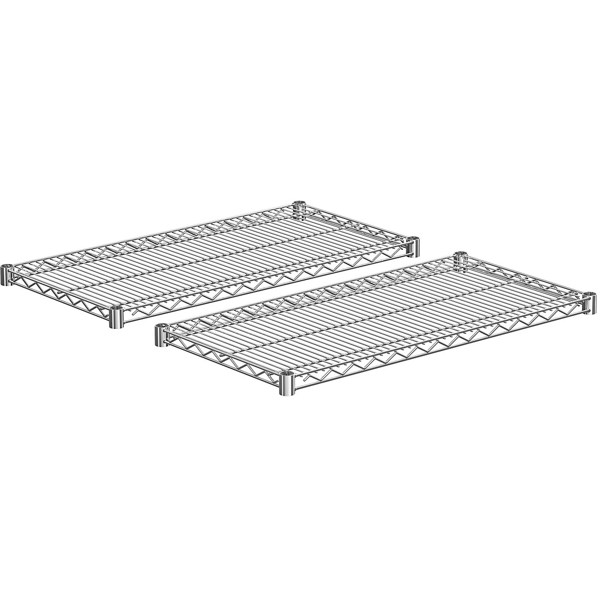 Półka do regału kratowego z drutu stalowego, chromowana, nośność półki 150 kg, szer. 910 mm, głęb. 460 mm, opak. 2 szt.-0