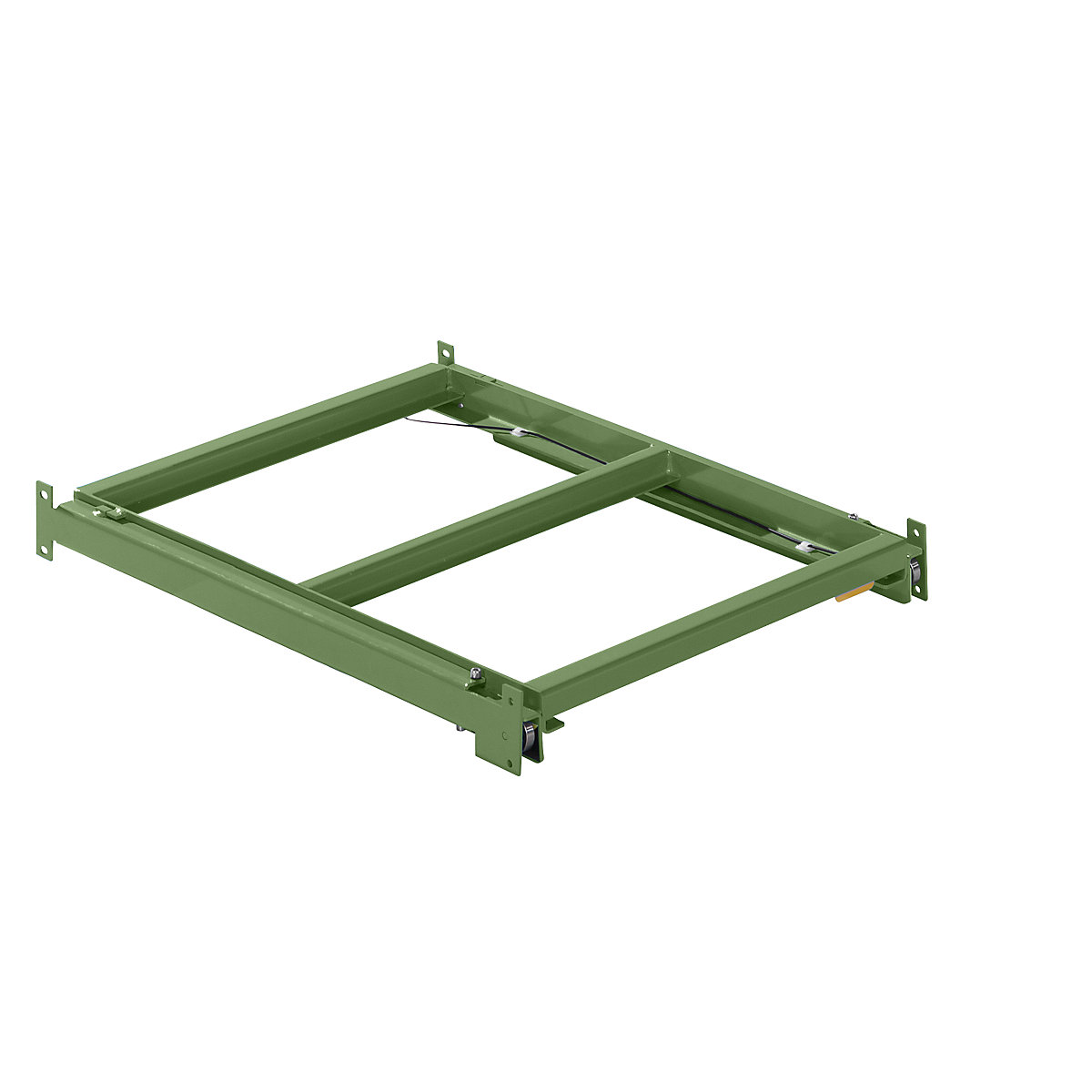 Rama wysuwana – LISTA, szer. x głęb. 890 x 1260 mm, nośność półki 800 kg, wysuwana w 65%, rezedowo-zielony-0