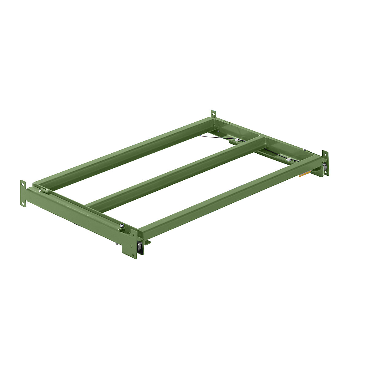 Rama wysuwana – LISTA, szer. x głęb. 1290 x 860 mm, nośność półki 1000 kg, wysuwana w 65%, rezedowo-zielony-0