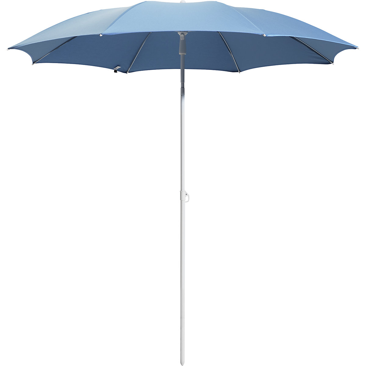 Parasol przeciwsłoneczny, okrągły, Ø 2000 mm, szkielet biały, błękitny-0
