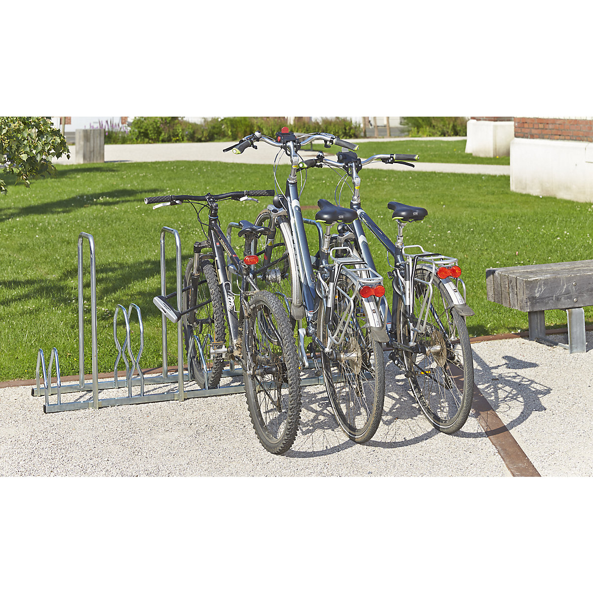 Stojak na rowery, 5 miejsc parkingowych – Mottez (Zdjęcie produktu 2)-1
