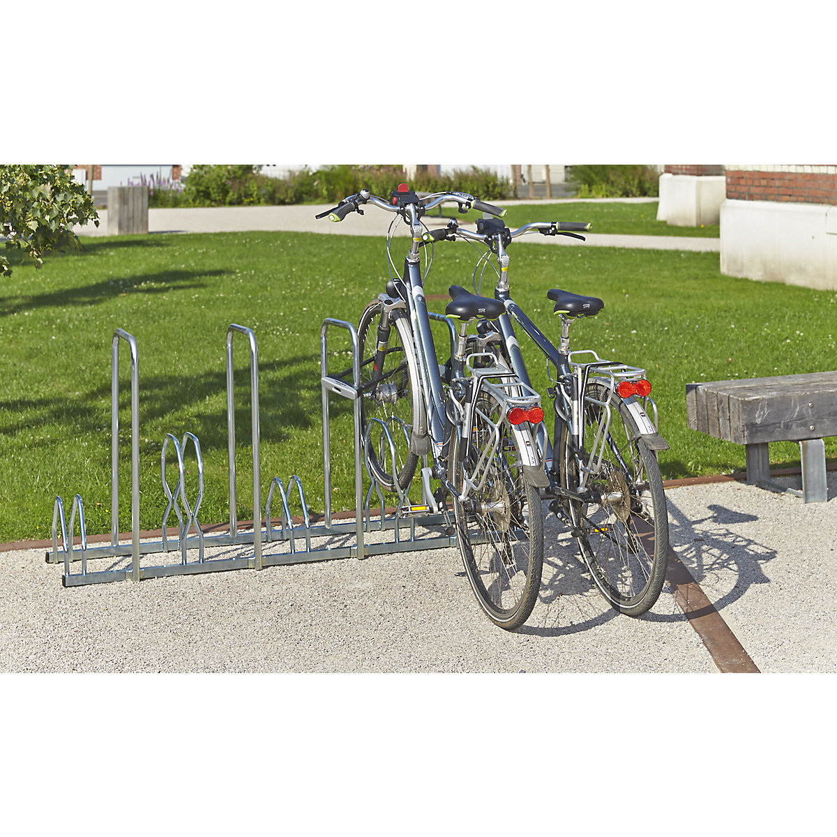 Stojak na rowery, 5 miejsc parkingowych – Mottez (Zdjęcie produktu 3)-2