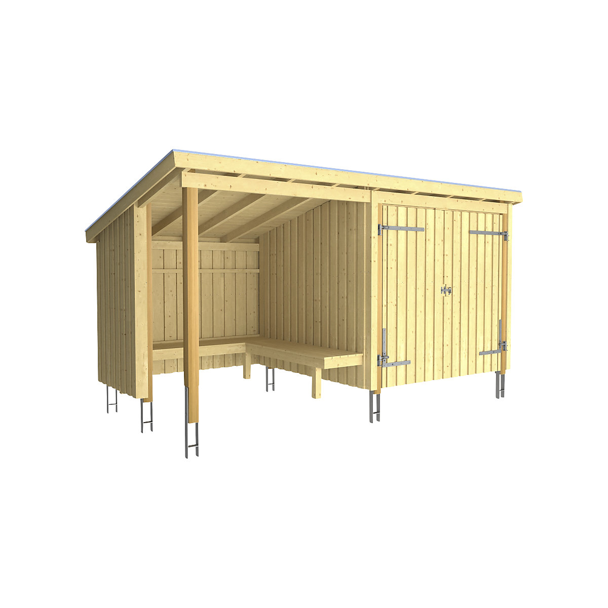 Altana grillowa/domek ogrodowy Nordic, z drewna, wys. x szer. x głęb. 2200 x 2180 x 4320 mm (9,5 m²)-0