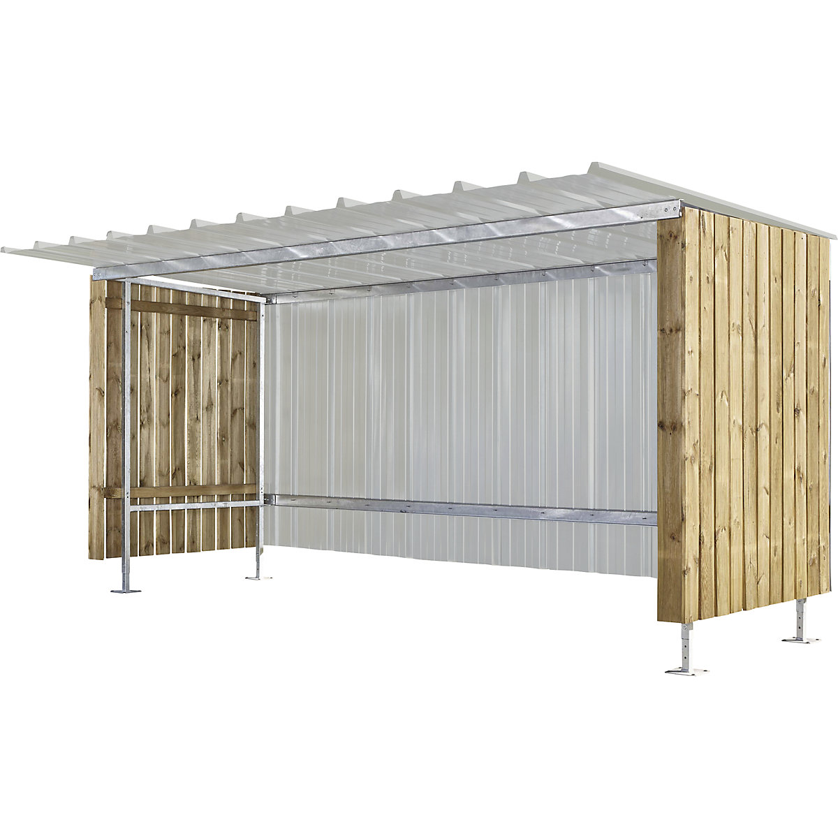 Wiata – Mottez, wys. x szer. 2150 x 3990 mm, wygląd metalu, element podstawowy na rowery / motocykle-0