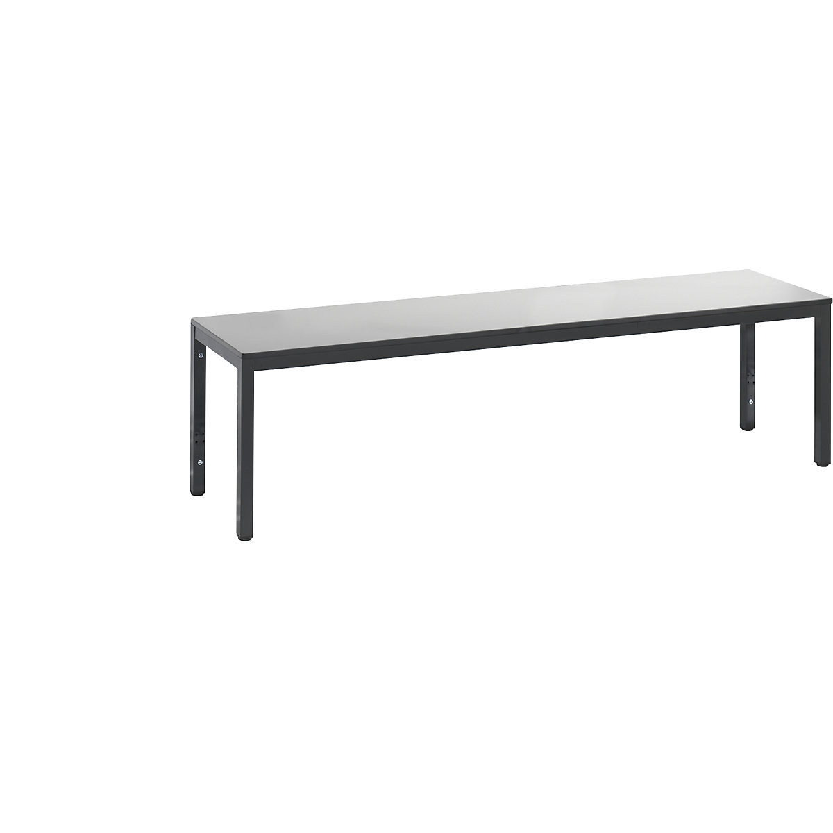 Ławka do szatni COMFORT – C+P, siedzisko z HPL, dł. 1500 mm, srebrno-szara-0