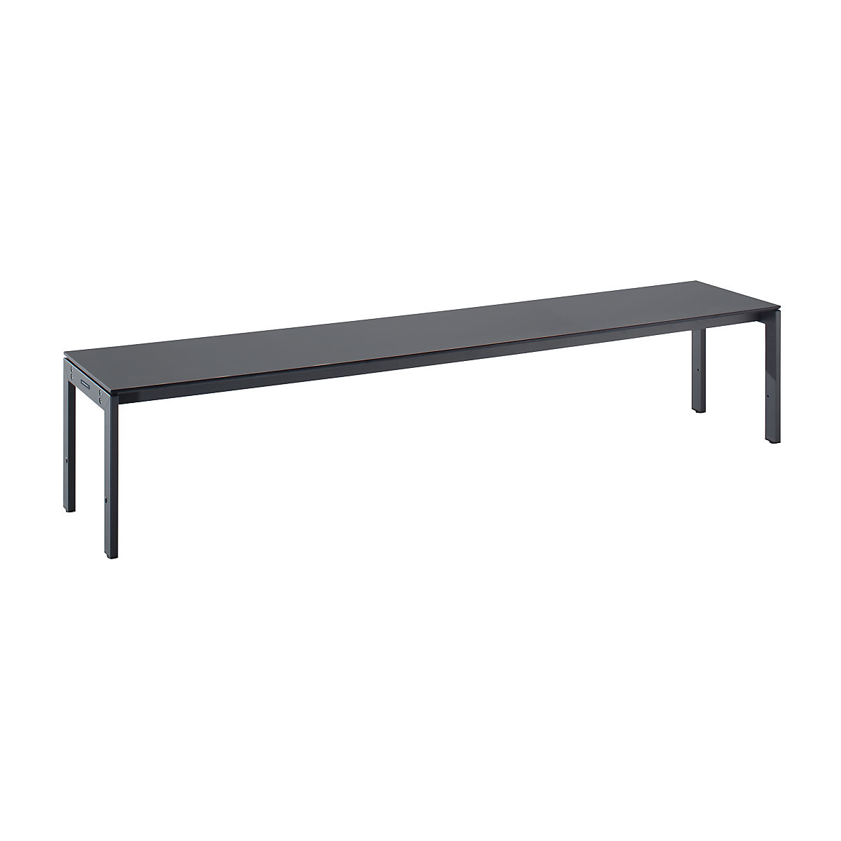 Ławka do szatni, jednostronna – Wolf, płyta z HPL, bazaltowo-szara, dł. 2000 mm-0