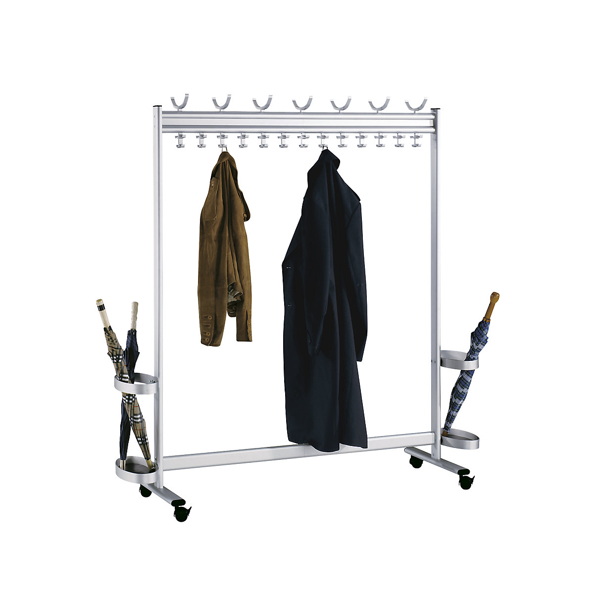 Szeregowy stojak na ubrania, wys. x gł. 1700 x 400 mm (Zdjęcie produktu 2)-1