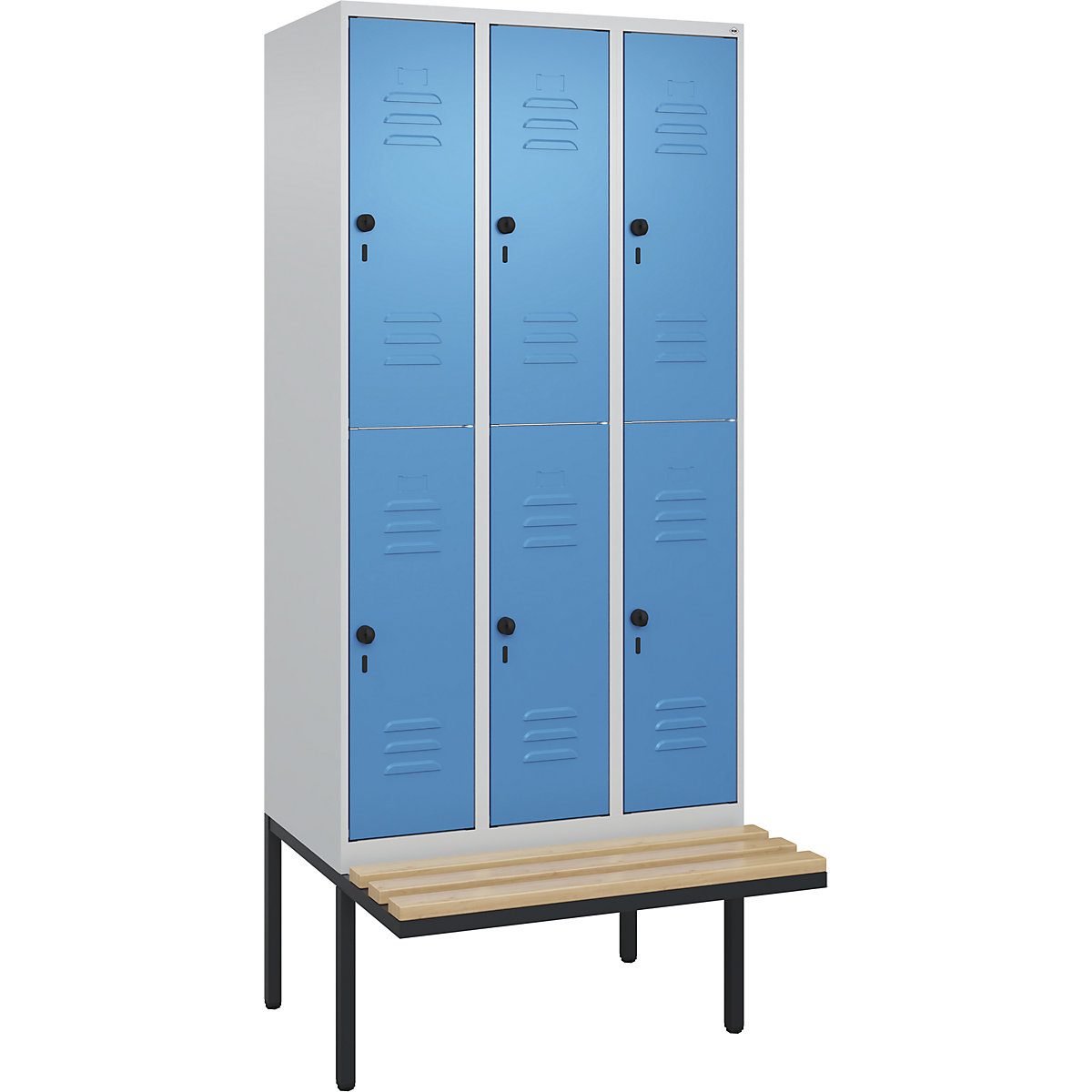 Dwupoziomowa szafka Classic PLUS na ławeczce – C+P (Zdjęcie produktu 2)-1