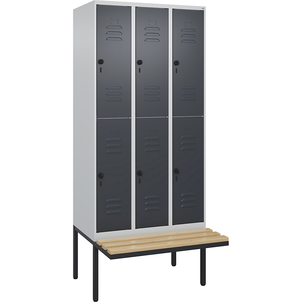 Dwupoziomowa szafka Classic PLUS na ławeczce – C+P (Zdjęcie produktu 2)-1
