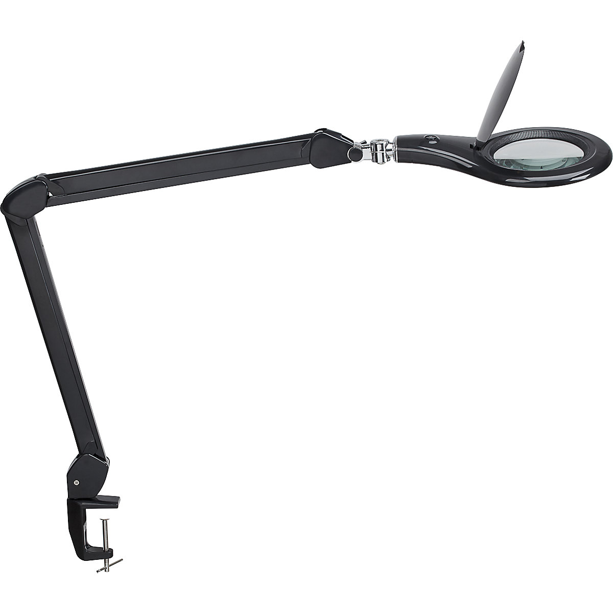 Lampa LED z lupą MAULmakro – MAUL, z podstawą zaciskową, czarna-0