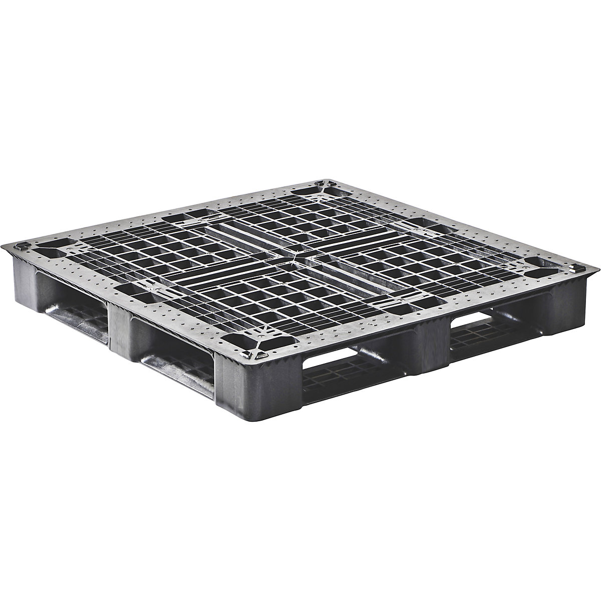 Paleta dla przemysłu chemicznego, opak. 5 szt. – ratioform, dł. x szer. x wys. 1140 x 1140 x 150 mm, 6 płoz-0