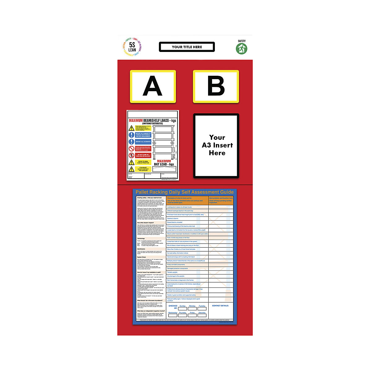Informačná tabuľa na regál, dvojité označenie