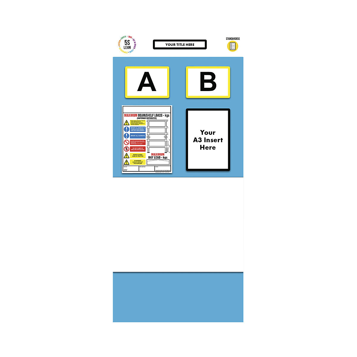 Informačná tabuľa na regál, dvojité označenie