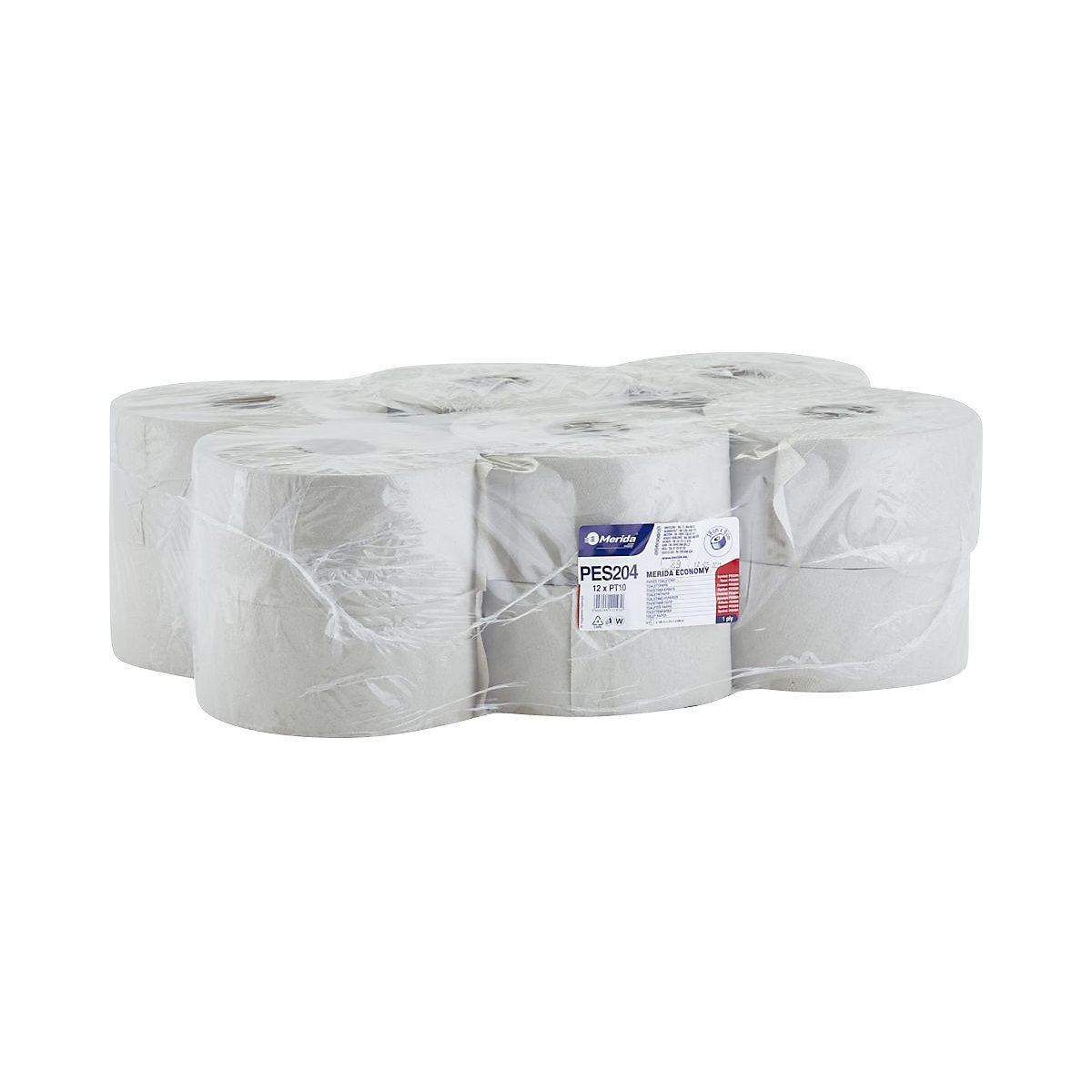 Toaletný papier ECONOMY, 1-vrstvový, OJ po 12 kotúčoch, recyklát, sivý-0
