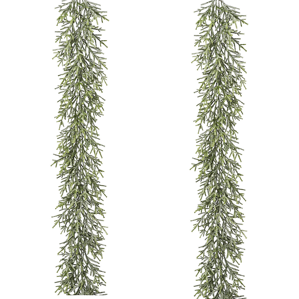 Drobná smreková girlanda s mrazivým vzhľadom, OJ 2 ks, dĺžka 1800 mm-0