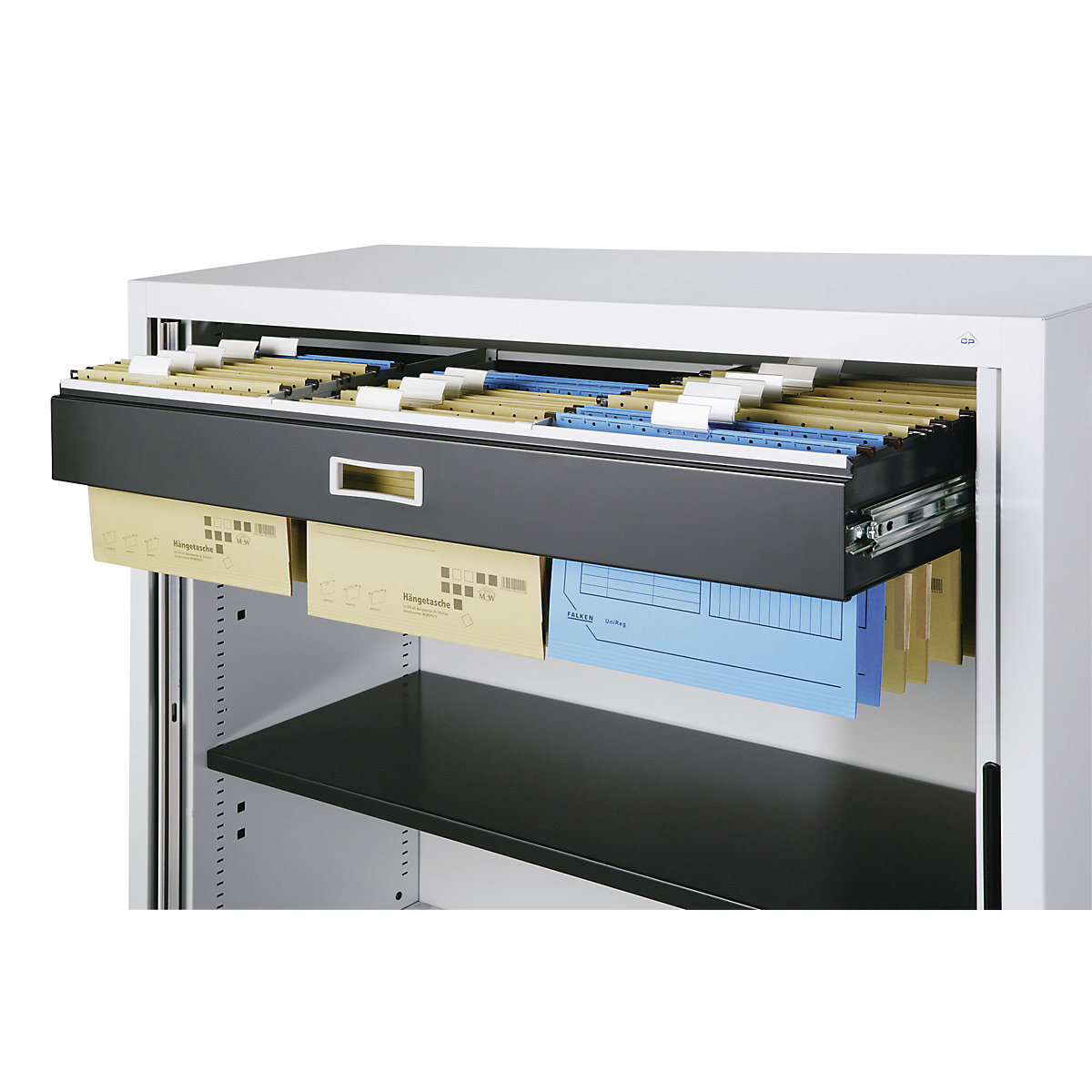 Teleskopauszugrahmen C+P, 100% ausziehbar, schwarzgrau, für Breite 800 mm-0