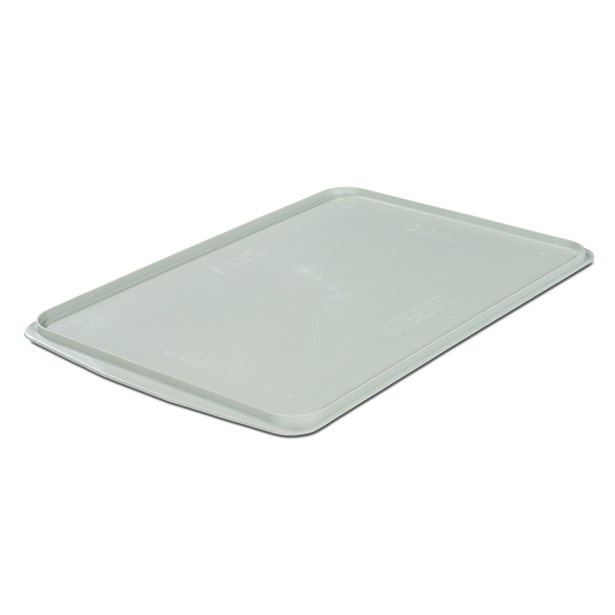 Deckel aus Polystyrol, für Behälterinnenmaße LxB 395 x 295 mm, grau