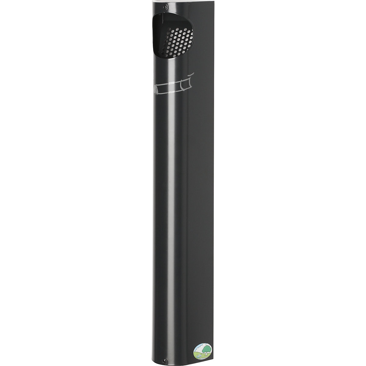 Stenski pepelnik, jeklo – VAR, 3,5 l, VxŠxG 550 x 110 x 74 mm, antraciten-0