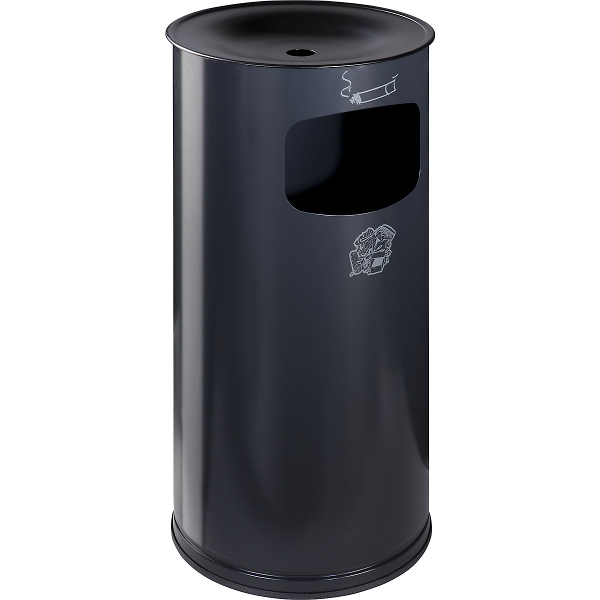 Varnostni kombinirani pepelnik – VAR, jeklena pločevina, prostornina 44 l, VxØ 710 x 355 mm, antracitna-0