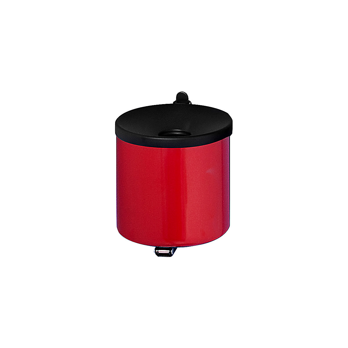 Varnostni stenski pepelnik, višina 145 mm, Ø 150 mm, jeklena pločevina, rdeča-0