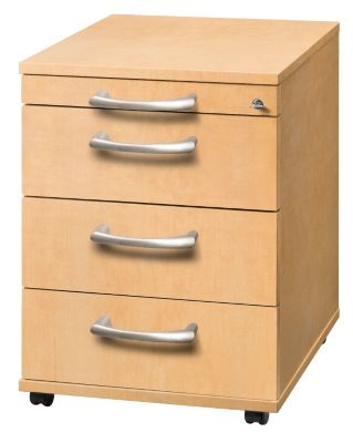 Rollcontainer - 1 Utensilienschub, 3 Materialsch&uuml;be Ahorn-Dekor Preisvergleich