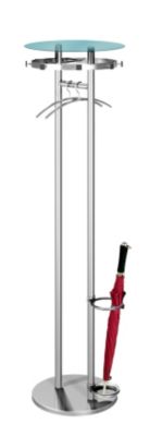 Garderobenst&auml;nder, Edelstahl - mit Hutablage aus Glas mit Schirmhalter Preisvergleich