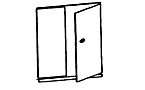 Detachable hinged door