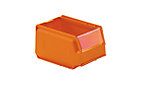 Front flap for open fronted storage bins