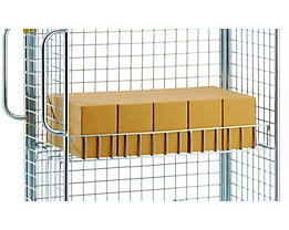 Mesh shelf with raised edge