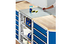 Sheet steel covering for material and tool distribution counters