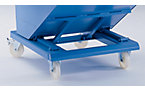Wheel set for tilting skips and hinged bottom skips