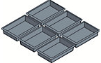 Plastic trays for dividing drawers