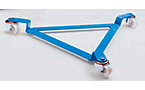 Roule-fût, plateau roulant ouvert, bleu clair