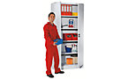 Armoire universelle avec portes battantes et 4 tablettes
