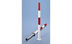 Barrier post made of tubular steel