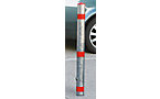 Barrier post made of tubular steel