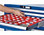 Individual pull-out stops to protect against tipping. When one drawer is pulled out all other drawers are locked.