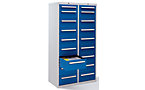 Drawer cupboard with glide runners