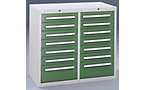 Drawer cupboard with glide runners