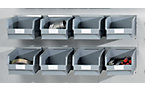Riel para enganchar con cajas visualizables